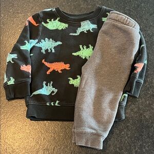 Cat & Jack Dinosaur Print Sweatshirt with Gray Joggers